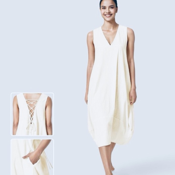 HALARA Dresses & Skirts - 🎉Host Pick🎉HALARA Cream Sleeveless Dress